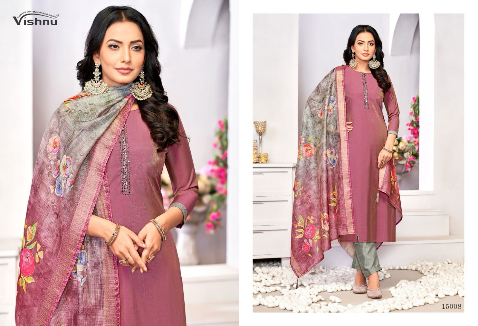 Alizza By Vishnu Roman Shimmer Designer Dress Material Exporters In India